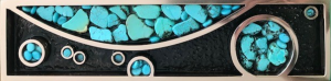 Single Handle Turquoise and Bronze Door Handle