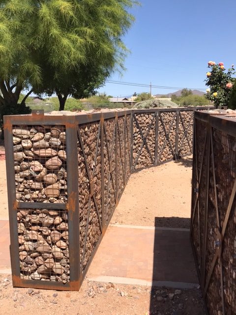 rock gabions welded by Jonathan Theile